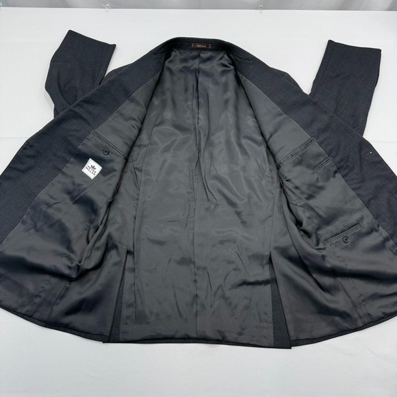 Peter Millar Sport Coat Blazer Mens‎ 42S Wool Gray Houndstooth Check Jacket - Picture 3 of 10